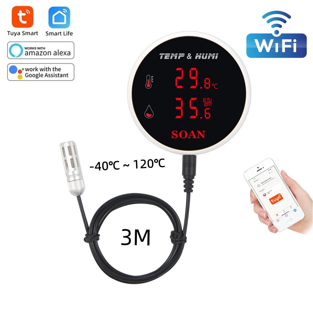 Digital Hygrometer Probe - Tuya WiFi sıcaklık nem Senor harici