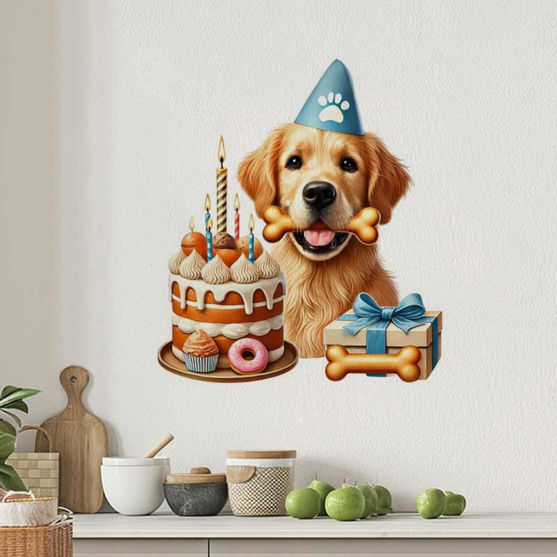 Mutlu Doğum Günü Golden Retrie - Pvc Panel Background incelemesi ve fiyatı