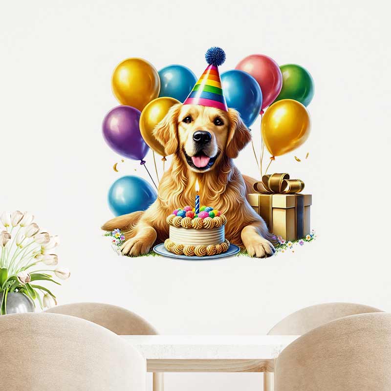 Mutlu Doğum Günü Golden Retrie - Pvc Panel Background incelemesi ve fiyatı